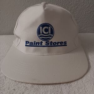 ICI Paint Stores White Cap with Blue Logo